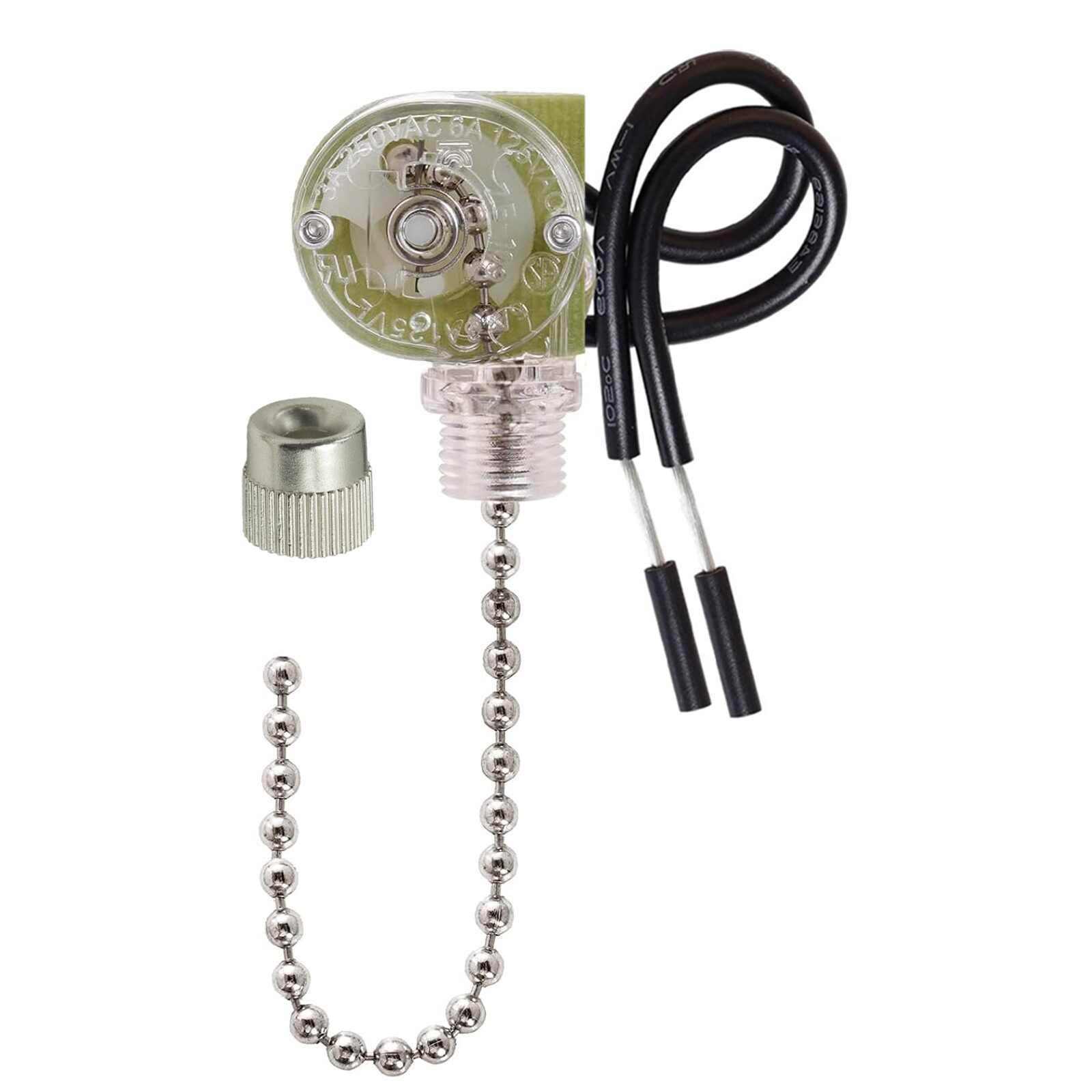 Ceiling Fan Light Pull Chain Switch, Replacement for Hunter Hampton Bay Harbor Breeze Ceiling Fans, ZING Ear On/Off Light Control Switch